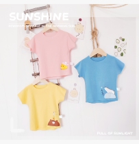 2021 new summer children short sleeve blouses boy with heart cut and no marks T-shirt baby cartoon half-sleeve breathable shirt