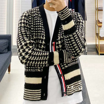 Silver Childrens Day Thom Browne autumn winter style TB thousands of birdie gnitwear knitted long-sleeved cardigan jacket male and female