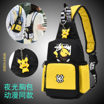 New Pikachu Tide Brand Childrens Sports Chest Bag Girls Shoulder Bag Leisure Cross Small Backpack Boys Travel