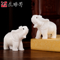 Han Bai Jade Jade Stone Sculpture Elephant Absorbent Rolls Nasal Elephant Tombs With the Jirus Buried With Burial Little Stone Elephant