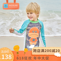 UPF50 Children Swimsuit Boy Split Swimsuit Suit Children Long Sleeve Sunscreen Boy Beach Surf Clothing Tide