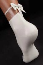 Male and female latex socks Latex Short Socks Coco Private Custom Rubber Socks Splicing color butterfly knot rubber socks