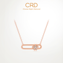 CRD Kleidi Rose 18K Gold Diamond Necklace Paper Clip Flower Diamond Pendant Color Gold Necklace Clavicle Chain