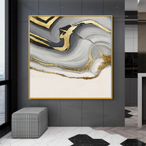 Hand Painted Oil Painting Modern Simplicity Abstract Golden Art Gold Leaf Decoration Painting Genguan Aisle Living Room Light Lavish Hang Painting