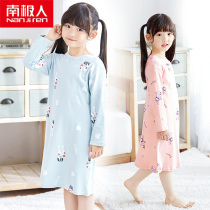  Antarctic childrens long-sleeved night dress pure cotton summer baby thin pajamas medium and large virgin home clothes