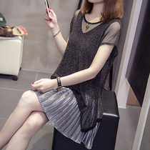 Fat mm Belly Dress dress Dress Temperament Big Code Women Dress Fashion Fat Sister Foreign Air Weight Reduction Dress Children Summer Clothes