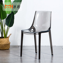 Nordic creative transparent chair simple plastic casual back chair fashion coffee chair designer dining room chair balcony chair