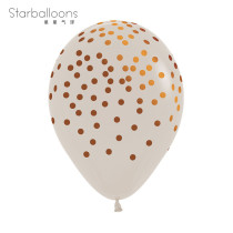 White sand background printed golden wave dot balloon Colombia imported goo ball birthday wedding New Year decoration