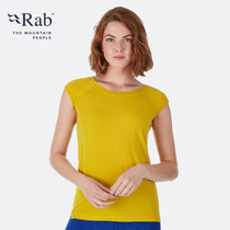 RAB ruipo Crimp ladies outdoor quick-drying T-shirt casual sports elastic sleeveless short sleeve 105g QBU-60