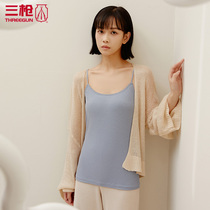 Three-gun camisole vest female summer breathing round neck Womens halter elastic bottoming slim vest 30830