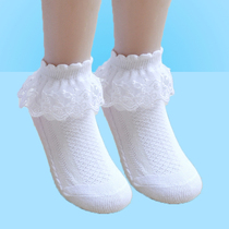 Children lace socks Girls cotton socks Spring and autumn summer mesh Japanese lace princess short socks Baby white dance