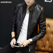 Real leather leather clothes mens spring autumn season with gush warm and handsome mens leather jacket locomotive casual 100 lap jacket winter clothing