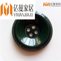 High-grade dark green dark green four-eyed thick button cashmere coat suit trench coat sweater button round button