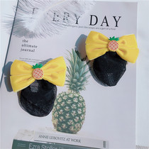 South Korea imported warm yellow velvet butterfly knot headwear girl hair clip cute princess card with beautiful shot head
