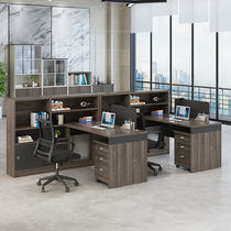 Staff office table and chair combination screen card holder partition work table double 4 people 6 people computer Finance table