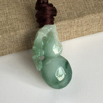 Natural Emerald Foru Jade Pendant Mens Natural Light Green Oil Green Emerald Gourd Pendant