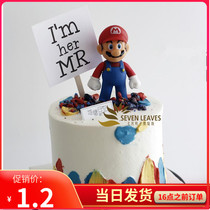 Mario birthday cake decoration decoration Super Mario hand doll Mario toy doll decoration