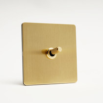 PIALT solid brass switch socket panel brushed metal French light luxury pure copper retro lever concealed