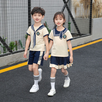  Kindergarten garden clothes Summer clothes British style childrens graduation photo class clothes Primary school school uniforms Summer navy style performance clothes