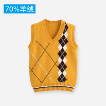 Childrens sweater vest mens baby cashmere sweater pullover boys woolen sweater knitting college style kindergarten tide