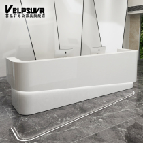 Company front desk baking varnish arc bar modern simple desk beauty salon cash register white light with reception desk