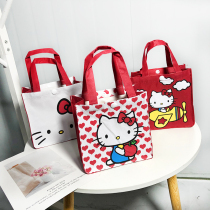 Cute cartoon ktcat waterproof lunch box bag small lunch bag portable student lunch bag hand bag mini rice bag