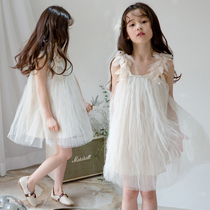 next sara girl dress 2021 Korean version three-dimensional flower vest dress Princess dress dress children dress dress