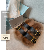 Xzz pulada limited amount of leather hair integrated slipper genuine leather wool wool slippers women wear no deback