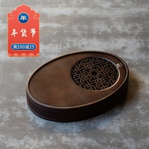 Kung Fu Road bamboo tea tray water storage antique bamboo tea tray bamboo Oval Round tea table tea tray dry bubble tray