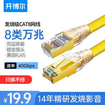 Kaiboer eight network cable 10 Gigabit double shielded jumper cat8 copper shell gold-plated rj45 high-speed router 1m network cable