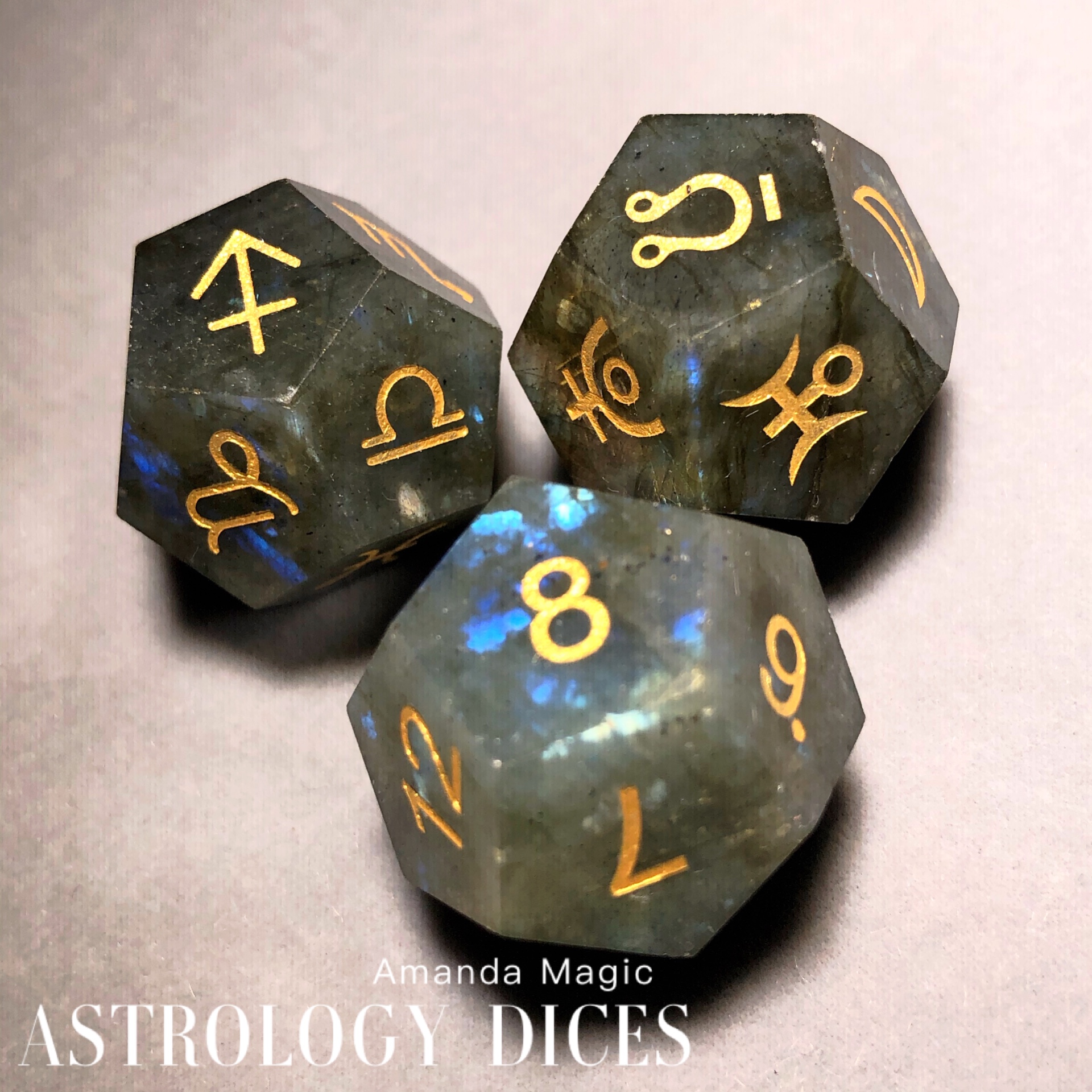 Medicine Man's House Stretch Stone Glitter Constellation Dice Artificially polished rough body Constellation Planetary House Position Sieve