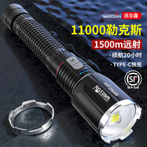 led zoom flashlight strong light rechargeable super bright outdoor long range home xenon lamp long battery life 5000 meters