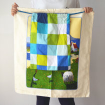 Large-capacity toy storage bag Corset pocket cotton drawstring bag pull-out cloth bag portable travel quilt storage