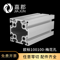 Industrial aluminum alloy profile European standard 100100W plum blossom hole thick heavy aluminum large equipment square tube profile