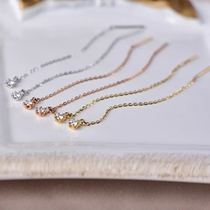 Real gold real diamond gold 18K yellow and white rose gold diamond tassel ear wire 3 points 6 points temperament Joker six-claw diamond