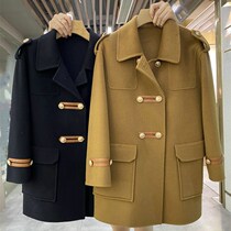 Baby collar double-sided cashmere coat women 2021 autumn and winter new high-grade tooling English wool coat