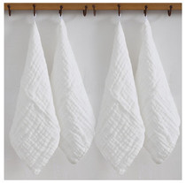 Pure cotton gauze towel 6 layers of baby soft wash face towel toddler wipe adult napkin white 6 clay