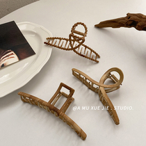 Hair Clip Brief Metal Rear Brain Spoon Grip Large Number Korea Elegant Temperament Cross Bath Net Red Retro Hair Arrest
