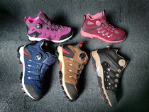 Foreign Trade Outlet Korea Single Winter Plus Suede Waterproof Men And Women Genuine Leather Wire Buttons Outdoor Cross-country Hiking Hiking Shoes