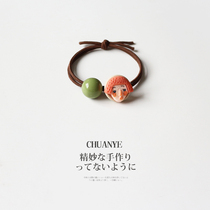 Sichuan wild cartoon head leather band female tie head Net red 2021 New cute hair rope Japanese and Korean temperament tie head rope Hairband