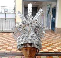 New minority Miao silver headwear Childrens adult Miao Dong ethnic hat ethnic dance performance headwear