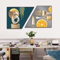 Creative Composition Restaurant Decoration Painting Dining Hall Trapezoidal Hanging Painting Light Extravagant Fresco Modern Minimalist Background Wall Crystal Porcelain Painting