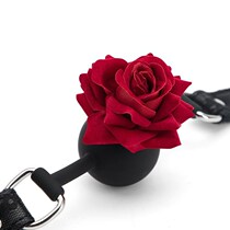 Bundled mouth ball SM rose mouth plug flower taste deep throat saliva tuning mouth expander adult sex products