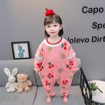 Girl flannel coral coral children in autumn winter girl baby baby coral weed children warm winter home clothing