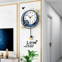 Nordic wall clock Living room modern simple creative atmosphere hanging watch Household fashion watch net Red light luxury clock hanging wall