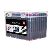 Del Stationery Mark Pen Set Double-head Square Hand-painted Design Set Student Painting Graffiti Animation Architectural Art Design Special Color Brush Alcohol Solvent-based Ink