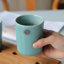 Celadon celadon celadon celadon Sky glaze creative blessing word office Cup ceramic kung fu tea set Master Cup 200ml