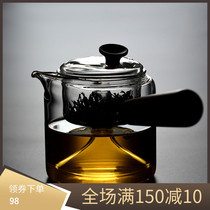 New plume handmade heat-resistant glass steaming tea teapot side to cook teapot tea teapot power tea tea tea set