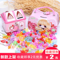 Childrens crystal gem treasure colorful stone plastic diy handmade beaded beads puzzle Princess Diamond toy