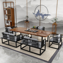 New Chinese Zen Big Board tea table and chair combination modern simple office tea table tea room tea table kung fu tea table